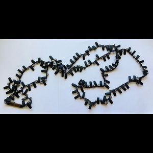 Jianhui London 34” black/white rubber and wood necklace